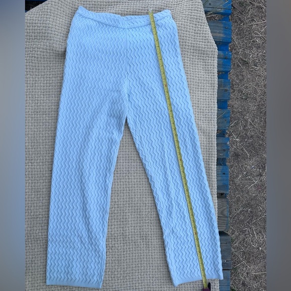 HOUSE OF SUNNY WOMENS 8 Light Blue Zigzag Patterned Pants - Picture 2 of 10